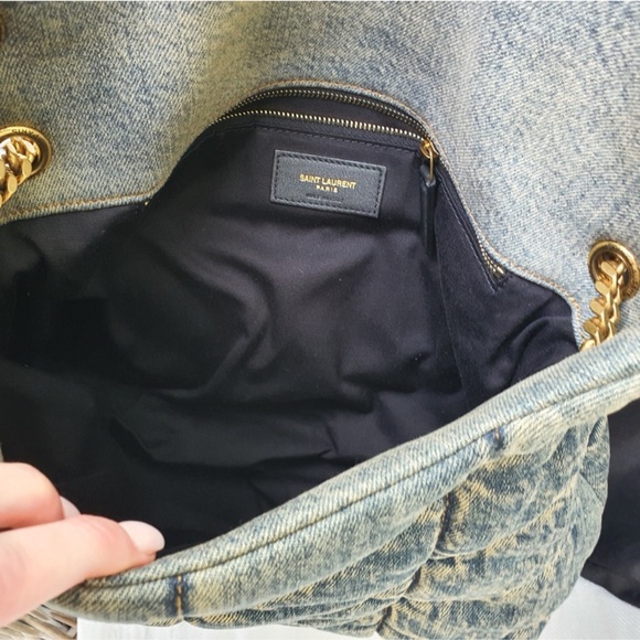 🆕 YSL Acid Denim Puffer Bag NEW 100% Authentic Yves Saint Laurent  Med NWT NEW - Picture 3 of 9